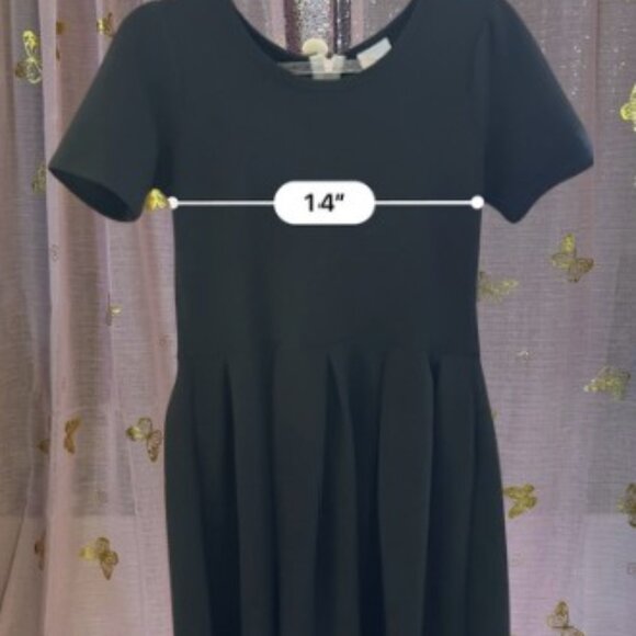 LuLaRoe Black Amelia Cocktail Dress with Gold Zipper, Large - Picture 5 of 6